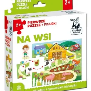 Puzzle Na wsi + figurki Pierwsze puzzle Kapitan Nauka