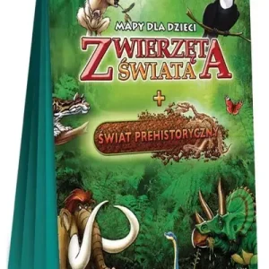 Zwierzęta świata i Świat Prehistoryczny mapa dla dzieci PL XXL laminat