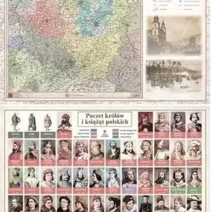 Mapa Polski A2 Regiony Historyczne ścienna ART-MAP