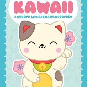 Kolorowanka Kawaii z grubym lakierowanym obrysem. Kot