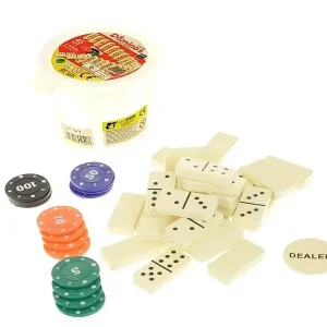 Domino w wiaderku z żetonami 45el