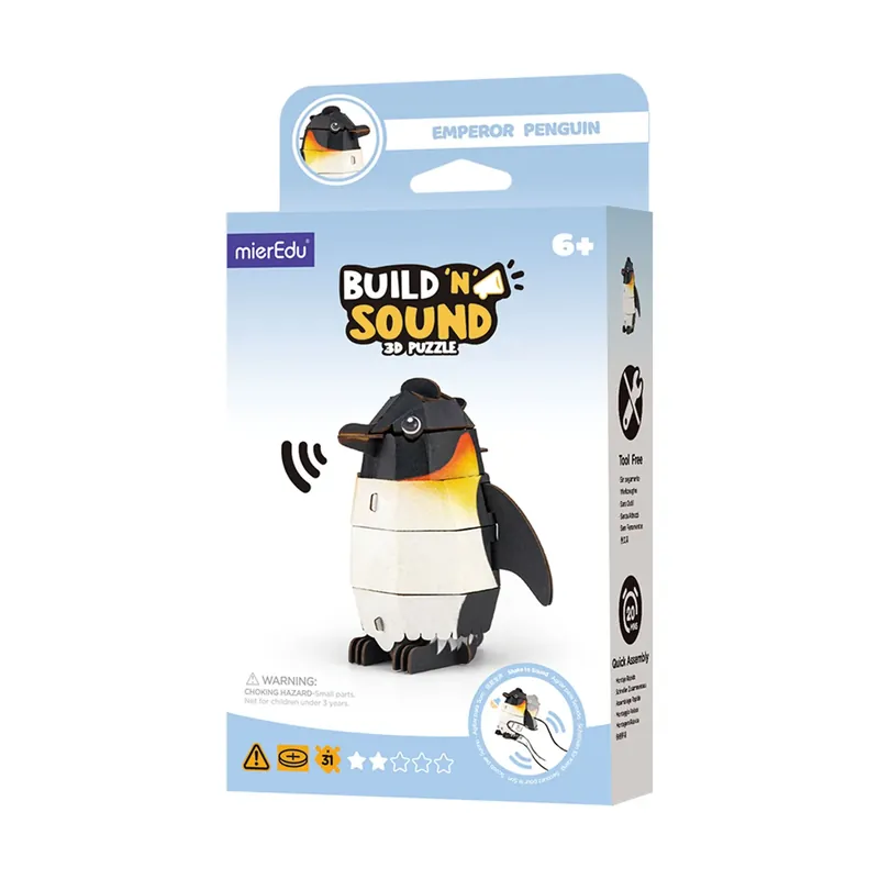 Puzzle 3D Buduj i słuchaj Pingwin cesarski