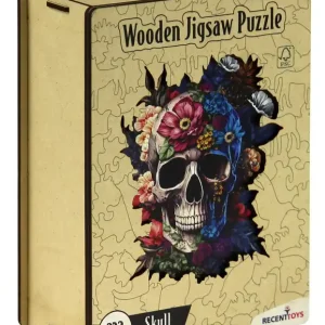 Puzzle 232 drewniane kolorowe Czaszka