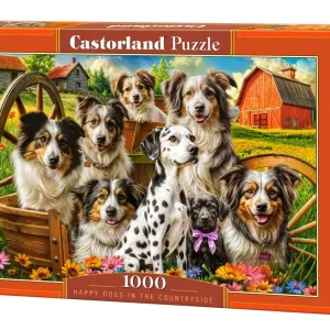 Puzzle 1000 Happy Dogs In The Countryside  C-105410-2