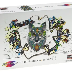 Puzzle 180 drewniane kolorowe Wilk