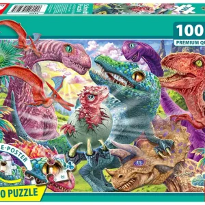 Puzzle 100 PQ Duże przygody małych Dinozaurów 113335