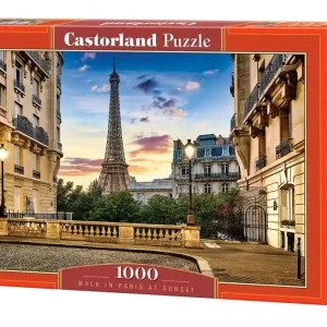 Puzzle 1000 Spacer po Paryżu przy zachodzie słońca C-104925