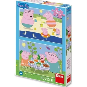 Puzzle 2x48 Świnka Peppa na wakacjach