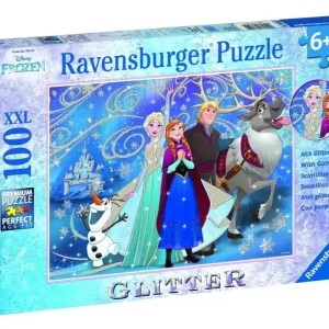 Puzzle 100 Kraina Lodu Błyszczący śnieg XXL brokat