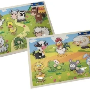 Puzzle drewno z guzikami