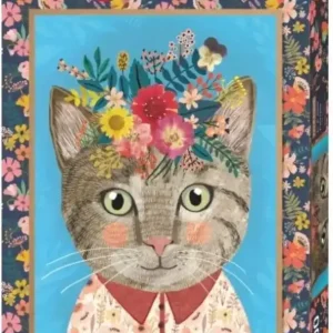 Puzzle 1000 Floral Friends, Kotek z kwiatami